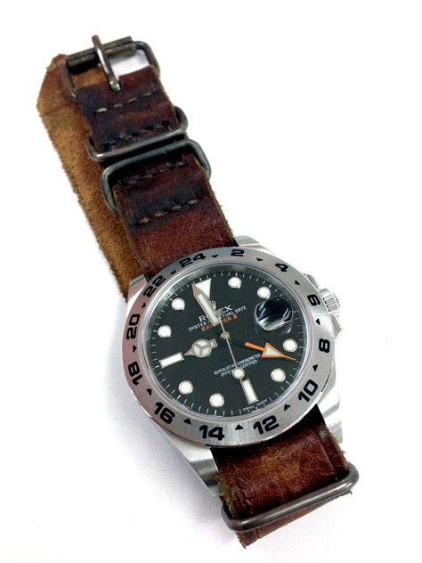 rolex explorer nato strap size|rolex explorer 2 leather strap.